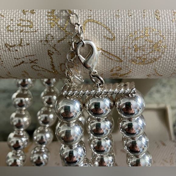 Vintage Bill Blass Three-Strand Silver-Tone Necklace - Picture 4 of 5